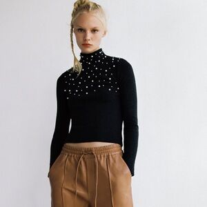 ZARA - BNWT Soft Feel Pearl Sweatshirt